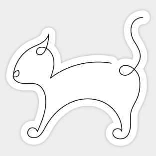 One line cat Sticker